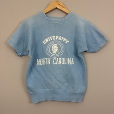 True Vintage 1960s UNC Greensboro Short Sleeve Sweatshirt UNCG Sz S picture