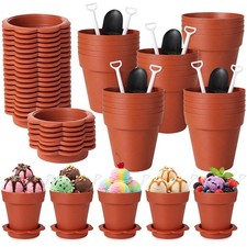 Patelai 24 Pack Flower Pot Dessert Cups with Shovel Spoons picture