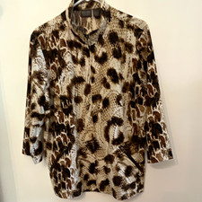 ADDITIONS by Chico’s Women’s Animal Print Zip Front Jacket Size 2 (12/14) picture
