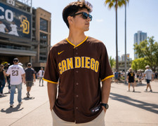 Manny Machado #13 San Diego Padres MLB Men's Jersey Brown FULL SIZE picture