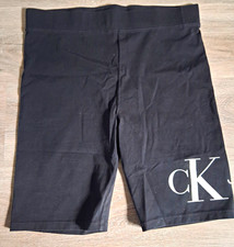 Calvin Klein Jeans Women’s Black Logo Biker Shorts Stretch Cotton/Spandex L picture