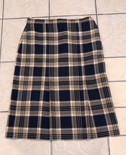 Vintage Yarrowvale Pure New Wool Plaid Pleated Skirt Scotland Made (Size 14 US) picture
