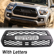 Front Bumper Grille With Letters Black ABS Grill Fit For 2016-2022 Toyota Tacoma picture