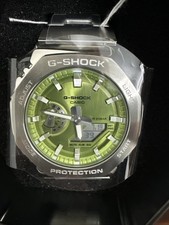 Casio G-Shock GM2110D-3A G-Steel 2100 Green Dial Stainless Steel Watch New picture