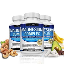 3Pack Toplux Nutrition Magnesium Complex 1000mg Supports 8 Elemental Magnesium picture