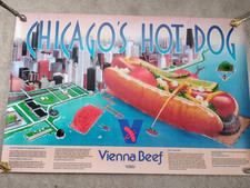 Classic Vienna Beef Chicago Style Hot Dog Vienna Beef Navy Pier Poster Sign 🌭🌭 picture