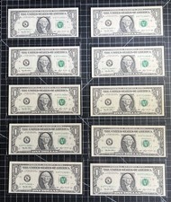 (10) Fr 1919 K* 1993 $1 Dallas FRN Star Note Superb Gem Unc PPQ Consecutive SN picture