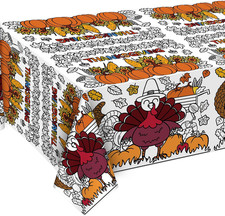 Christmas Giant Coloring Poster with Thanksgiving Coloring Tablecloth Set picture