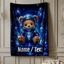 Personalized Sci-Fi Teddy Bear Coral Fleece Blanket picture