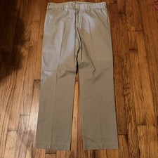 SKU Save Khaki United Mens 34x30 Tan Khaki Pants Cotton USA Made picture