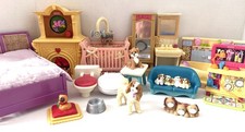 Fisher Price Loving Family Dogs Puppies Crib Fireplace Sofa Mirror Bathtub Bed + picture