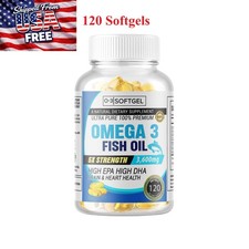 5x Strength EPA & DHA Omega 3 Fish Oil 3600mg, Highest Potency, 120 Softgels USA picture