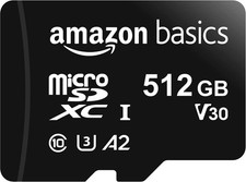 Amazon Basics 512GB microSDXC Memory SD Card with Full Size Adapter - New Sealed picture