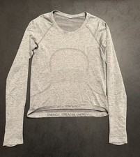 Lululemon Swiftly Tech Long-sleeve Shirt 2.0 Waist Length Gray Women’s  Size 6 picture