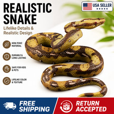 Garden Realistic Big Rubber Snake Lifelike Scary Prank Toy Joke Party Prop picture