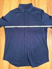 Unbound Merino Button Up Shirt Mens XL Navy Blue Long Sleeve 100% Merino Wool picture