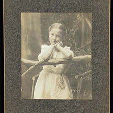 Antique Photo Portrait Of Charming Girl Wearing Chatelaine Bag Purse ID'd picture