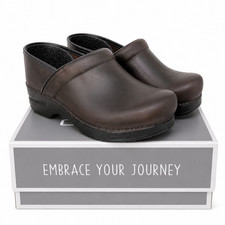 DANSKO PROFESSIONAL ANTIQUE BROWN BLACK CLOGS 206-780202 SLIP ON LEATHER WOMENS picture