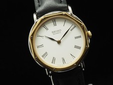 Vintage 1982 Seiko Socie 2320-0400 Gold Roman Quartz 25mm Womens Watch JAPAN picture