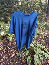 Harley Davidson Shirt Mens Medium Blue Waffle Knit Motorcycle ..., picture