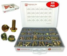 Grade 10.9 Metric Flange Bolt & Flange Nut Assortment 429 Piece Kit Yellow Zinc picture