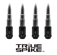 16PC TRUE SPIKE 112MM 12X1.25 FORGED STEEL LUG NUTS SILVER EXTENDED BULLETS picture