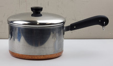 Vintage Revere Ware Stainless Steel Copper Bottom Handled Saucepan Pot w/ Lid picture