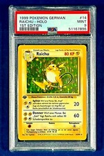 🔥👀📈 1999 Pokémon GERMAN Raichu Holo 1st Edition Graded PSA MINT 9 👀🔥📈 picture