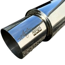 HKS OEM HI-POWER UNIVERSAL SINGLE EXHAUST MUFFLER Inlet 2.5 Outlet 4.0 Inches SS picture