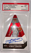 PSA NM-MT+ 8.5 2012 Panini Choice KAWHI LEONARD Red - Autograph RC #501 picture