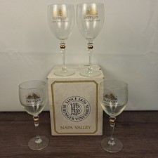 Vintage Beringer Vineyards Napa Valley Wine Glasses Set of 4 W/ Original Box picture