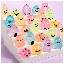 36Pcs Halloween Mini Resin Figures, Glow in Dark Tiny Set, Small Pumpkin Skul... picture