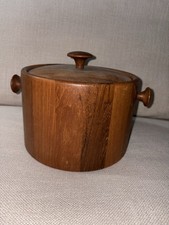 Vintage Digsmed Denmark Teak Wood Ice Bucket MCM Mid Century Modern Barware⁠ picture