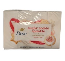 Dove Sugar Cookie Sprinkle Beauty Bar Soap 4 Pack Holiday Limited Edition Soap - picture