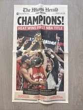 Miami Herald June 21 2006 Miami Heat NBA Champions Newspaper Wade Shaq Title picture