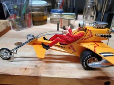 Vintage Model Car Built Tom Daniels Monogram Draggin Fly Trike, INCLUDES Driver picture