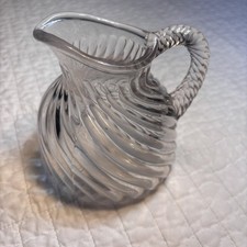 1888 ELSON Antique Swirl EAPG Victorian Crystal Art Glass Syrup Pitcher Creamer  picture
