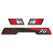 1985 Honda ATC70 Carbon Fiber Premium Decal Graphics Kit Black Red Silver picture