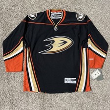 NEW Reebok Anaheim Ducks NHL Jersey Hockey Black/Gold/Orange Retro Mens Size XL picture