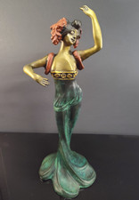Antique Claude Bonnefond Signed French Art Nouveau Bronze Figural Lady Sculpture picture