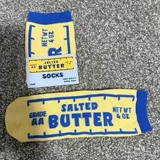 ⭐️ Viral HTF Salted Butter Socks Adult Novelty Crew (1 Pair) ⭐️ picture