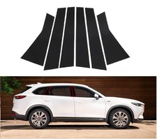 6PC For Mazda CX-9 2016-2023 Glossy Black PC Window Center BC Pillar Cover Trim picture