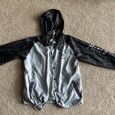 Aeropostale Women's Windbreaker with Hoodie Size M Color Grey picture