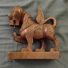 Wooden Carved Sculpture Chinese Qurin / Kirin * picture