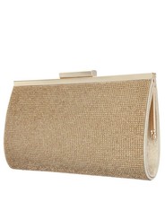 Nina Women's Crystal Frame Crossbody Clutch Gold picture
