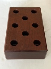 Vintage Moore Tools Style Wood Block Tool Holder Lathe Mill Arbor 8 Hole  picture