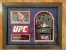 Tom Aspinall Signed Framed Glove  Beckett COA  12x16 Size  picture