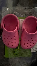 Crocs Classic Pink Unisex Kids Clog Slip On Rubber Upper US Size 4C New picture
