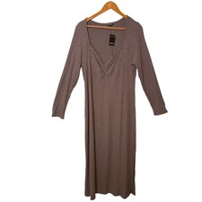 Torrid Rib Knit Midi Maxi Dress Sweetheart Neckline Brown Size 2X Long Sleeve picture