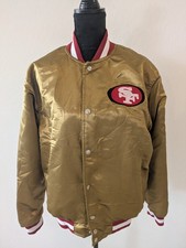 Vintage San Francisco 49ers Starter Gold Satin Bomber Jacket NFL Men’s S-2XL picture
